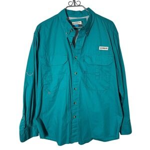 Magellan Outdoors Fish Gear Button-Up Shirt – Teal – Size L
